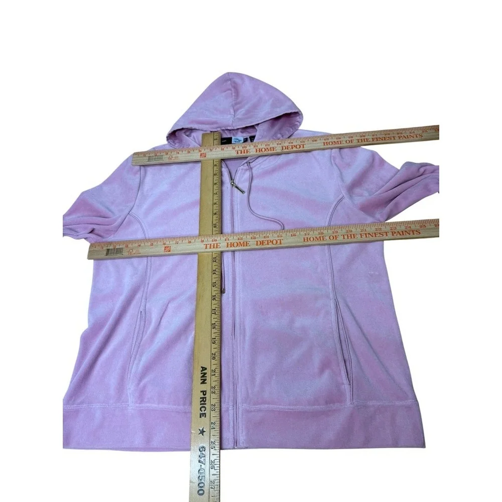 Saks Fifth Ave Pink Velour Tracksuit Set Zip Up Hoodie & Pants Y2K Loungewear